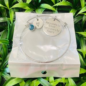 NWT Sisters Bracelet with Heart and Sapphire Accent Charms